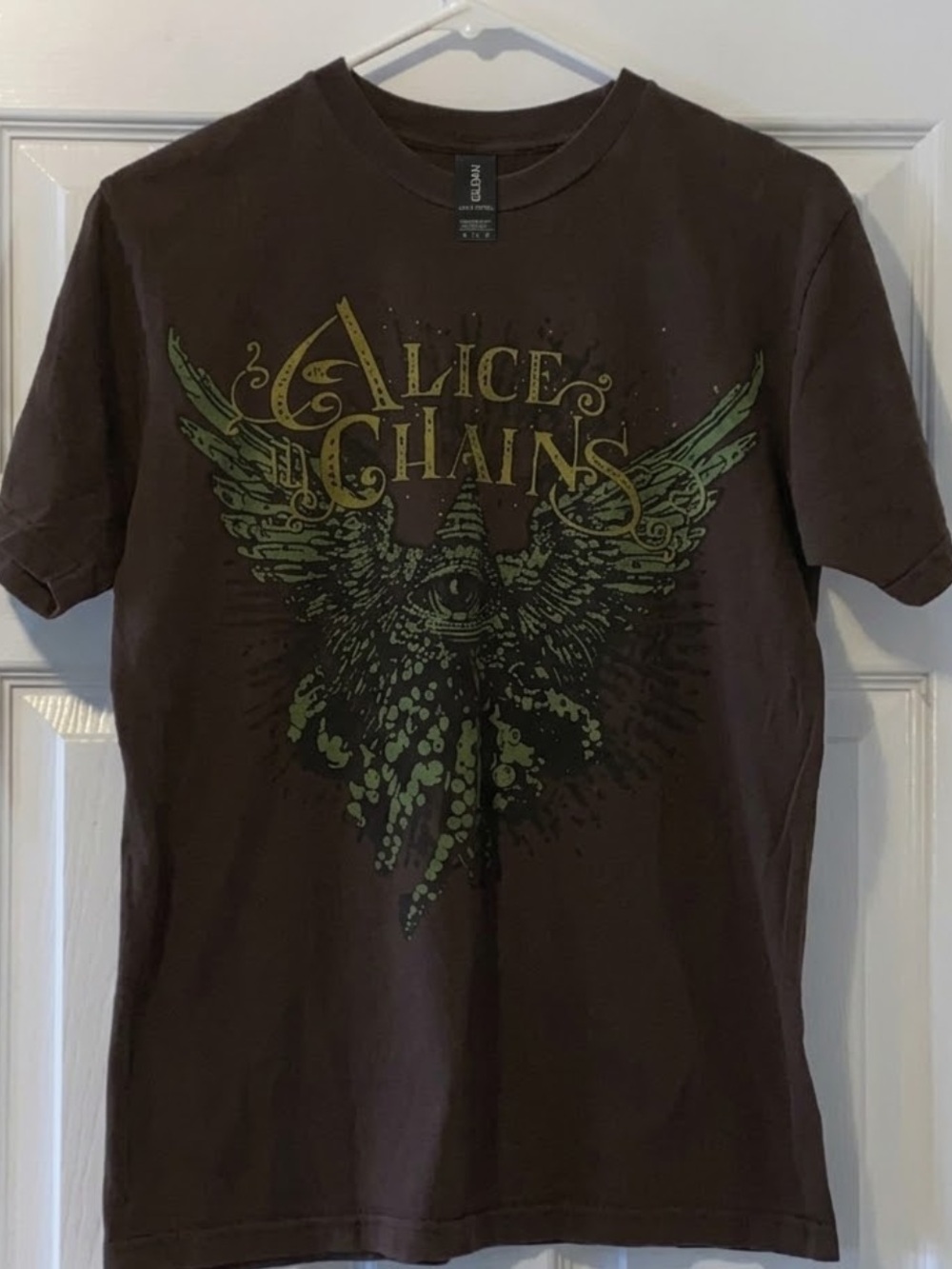 Gildan Alice in Chains Brown Graphic Band Tee - Short Sleeve Men's Shirt